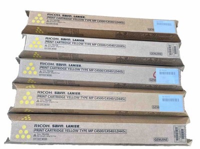 5 Pk - Genuine Ricoh 841343 Yellow Toner MP C4500/C4540/LD445c - New Free Ship