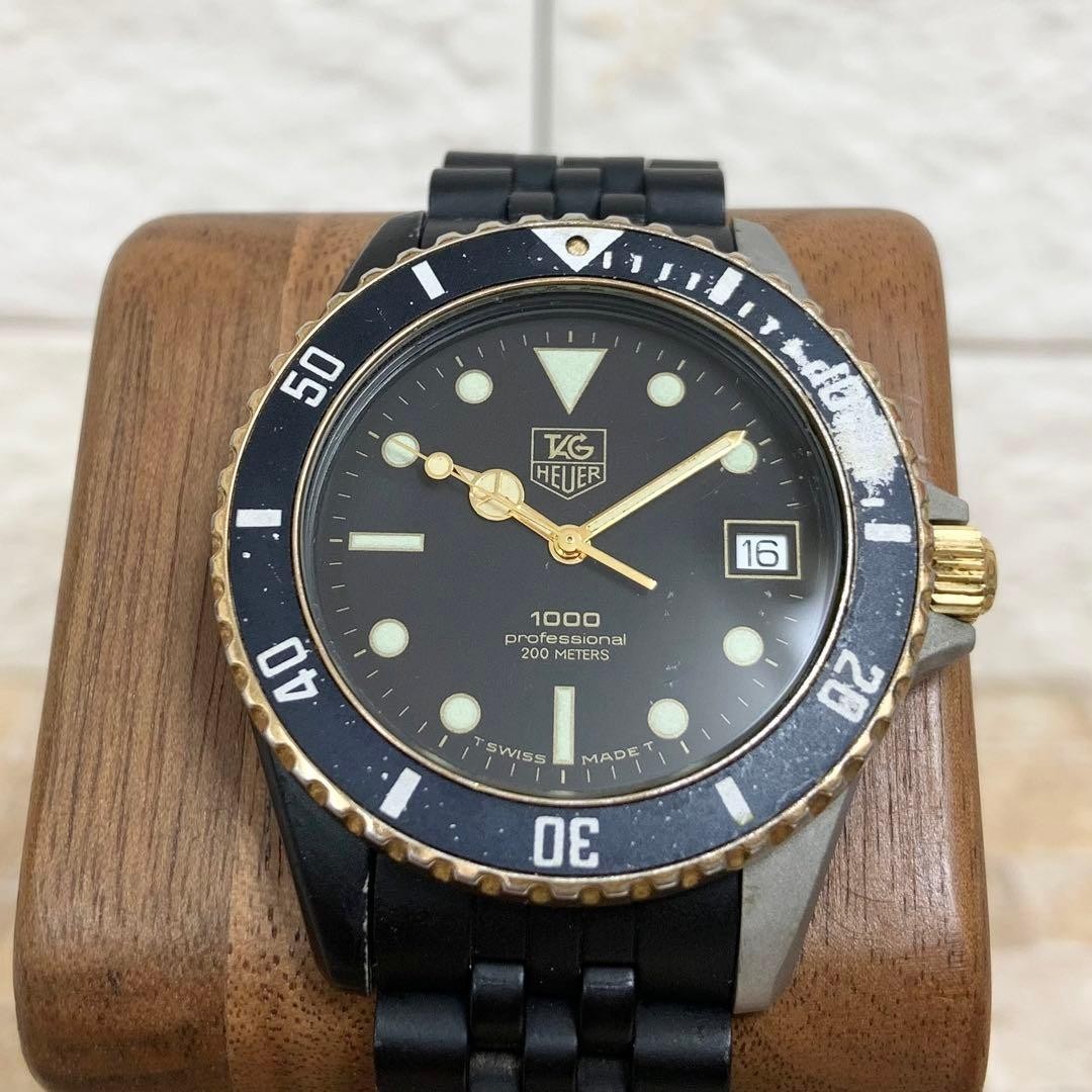 TAG Heuer Professional 時計 ブラック/ゴールド Vintage TAG HEUER Professional 1000 980.029N Black Gold Quartz