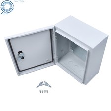 12x10x6" NEMA 4X IP66 Steel Enclosure Box Weatherproof Lockable w/Mounting Plate