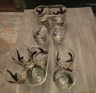 Vtg 18 Piece Hazel Atlas 22K Gold Pheasant Birds Barware Glasses  — photo 1