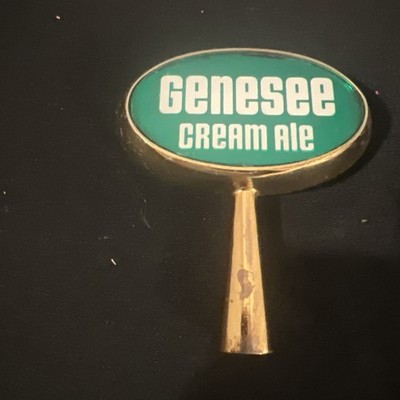 Genesee Cream Ale Beer Tap Handle / Green Gold Tone  3-1/2  Read