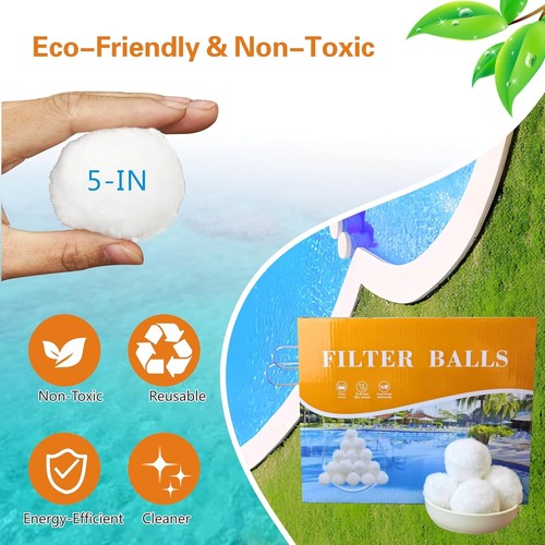 1.5lbs Pool Filter Balls for Sand Filters Reusable Filter Balls Filter Media ... - Picture 4 of 8