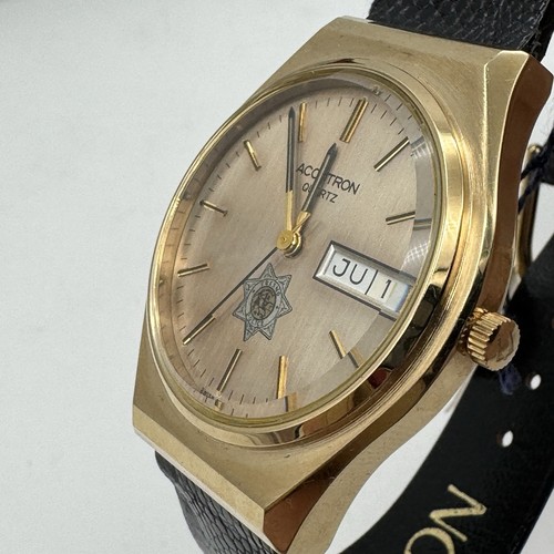Bulova Accutron Quartz Watch Vintage 80s Fresno Police Service Award With Box - Picture 10 of 19