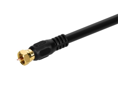 Monoprice 3ft RG6 (18AWG) 75Ohm, Quad Shield, CL2 Coaxial Cable - Black - Photo 2/6