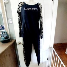 Bebe Rhinestone logo limited edition lounge outfit new