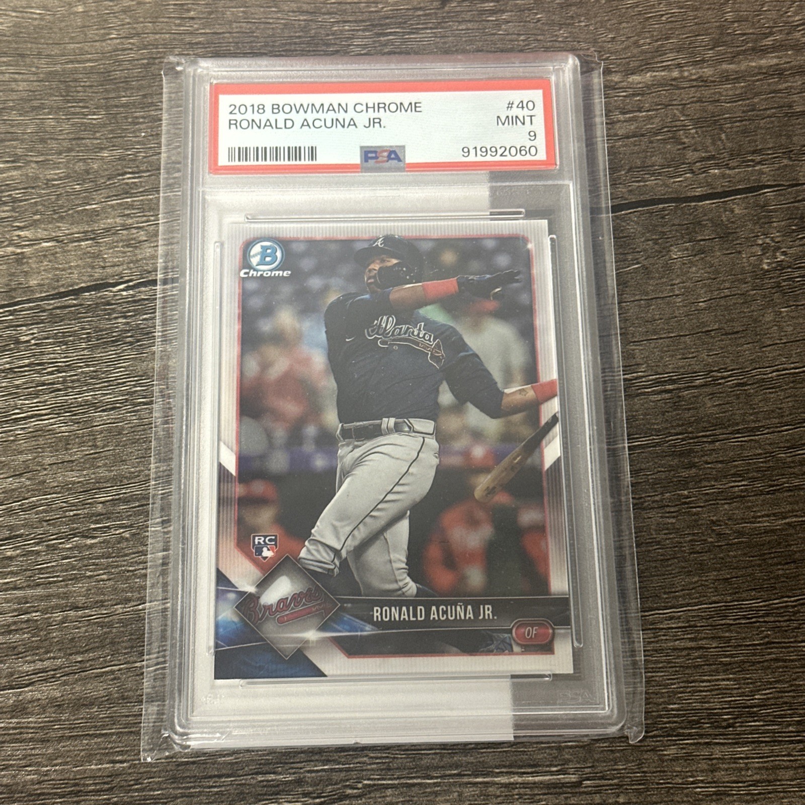 2018 Bowman Chrome Ronald Acuna Jr. RC Rookie #40 Braves PSA 9