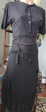 Polka dot dress, M, S, slim, long skirt, crop top, 2 pieces