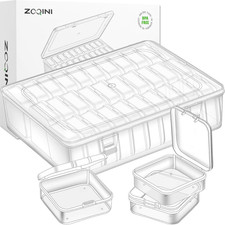 Bead Organizer and Storage Box, 30Pcs Small Clear Plastic Storage Containers 1 L