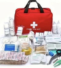 Medical Kit With Bag Includes Bandages, Scissors,Medical Tape ,& More