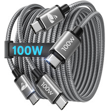 2 Pack USB C to USB C Cable 100W Fast Charging 6.6FT Braided PD Charger