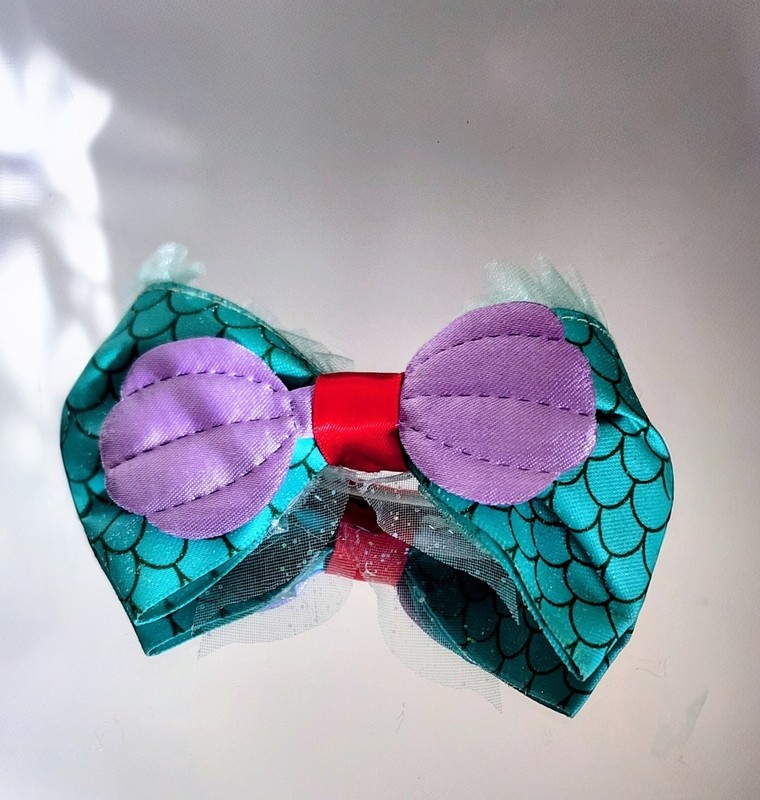 Little Mermaid Inspired Hair Bow DISNEY ARIEL Clip Barrette