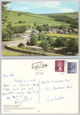 c30744 Kettlewell Wharfedale Yorkshire England Postkarte 1980 Stempel