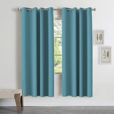 Blue Blackout Curtains for Bedroom 72 Inch Length 2 Panels Grommet Curtains f...