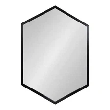 Kate and Laurel  Laverty  Modern Framed Hexagon Mirror  24" x 36"  Black (28A)