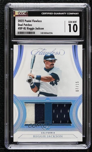 2022 Panini Flawless /15 Reggie Jackson #DP-RJ CGC 10 Gem Mint Dual Patch HOF