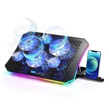 Upgarde Laptop Cooling Pad, RGB Lights Laptop Cooler 6 Fans for 15.6 A8-Blue