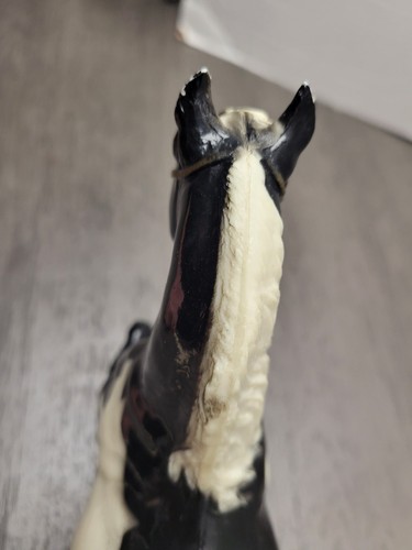 VTG Breyer 113 Cheyenne Western Prancing Horse Glossy Black Tobiano Prancer RARE - Imagen 15 de 24