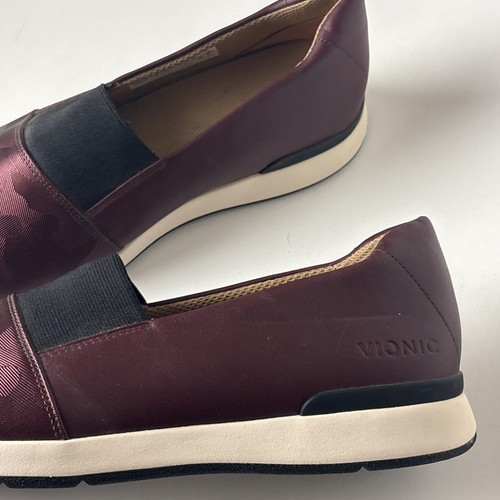 Vionic Women Shoes Cosmic Cameo Camo Arch Support Slip On Wine Burgundy Size 10 - Picture 15 of 15