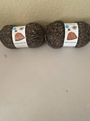 2 COZY WOOL TWEED  Loops & Threads Golden Brown #12 Tweedy Beanie 5.2 Oz