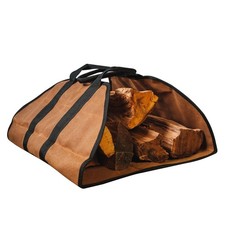Waxed Canvas Firewood Carrier Bag - Heavy Duty Wood Carrier for Firewood - Wo...