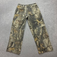 Wrangler Trousers Kids 26x24 Brown Realtree Carpenter Workwear Y2K Canvas Youth 