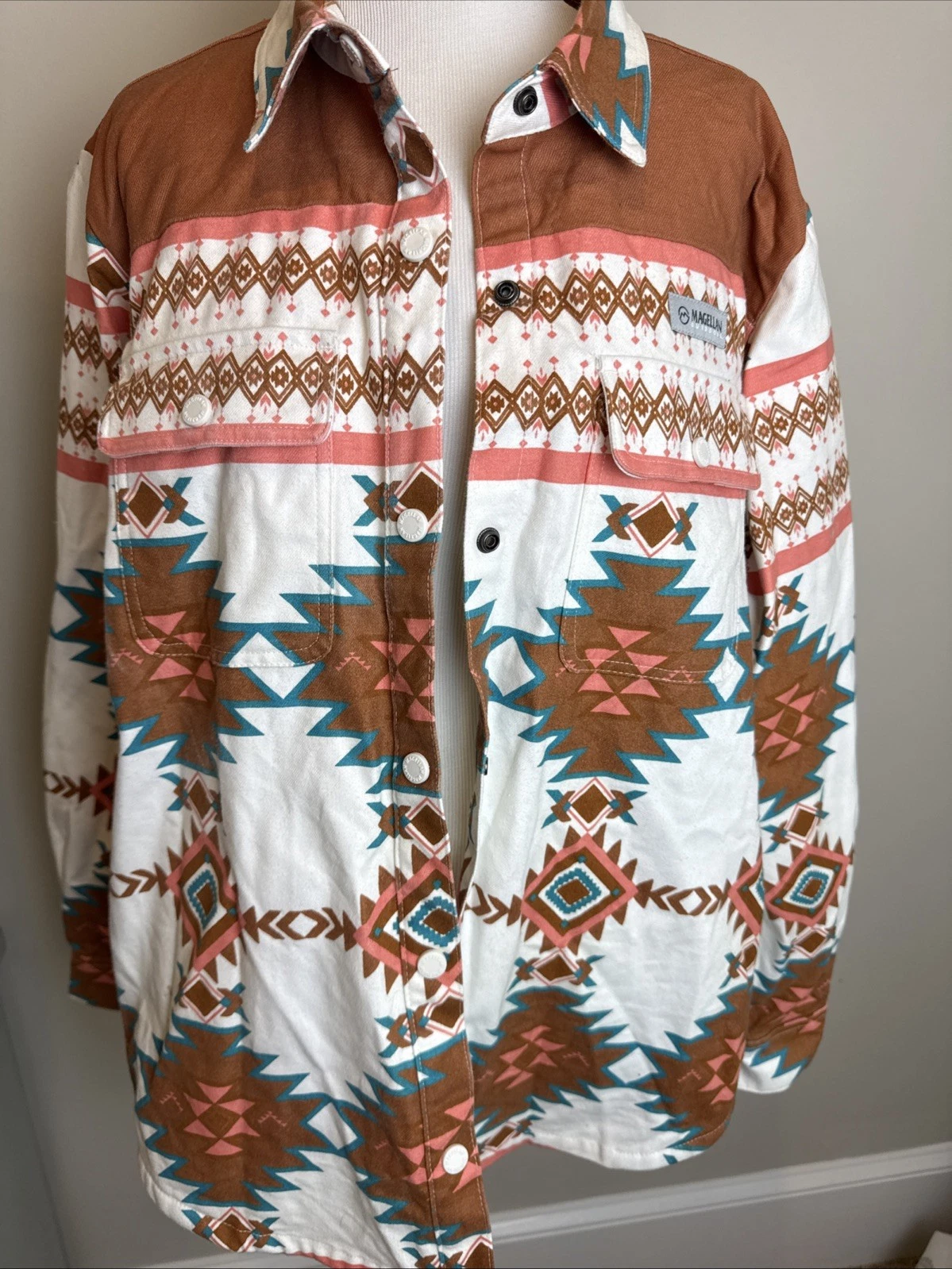 Magellan Outdoors Aztec Snap Front Utility Jacket XL Unisex Cotton Blend NWOT
Opens in a new window