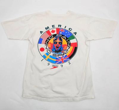 Vintage Speedo 1992 No Pain No Spain Olympics Shirt Men's size XL White Tee Swim