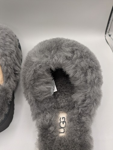 UGG kuschelige schwarze Strick-Slipper mit Lammfellfutter Größe 5 neu im Karton - Bild 6 von 11