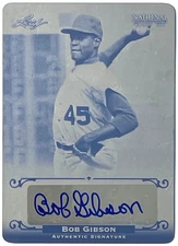 2012 Leaf NSCC Redemption Set Black Print Plate Bob Gibson Auto  #BA-BGI 1/1