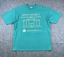 Vtg Rowan University Men's T-Shirt Addiction Studies Rehab 90s Made in USA Sz XL