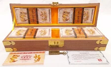 1000pcs 100 Quintillion China Yellow Dragon & Phoenix Paper Notes W/ Wood Box