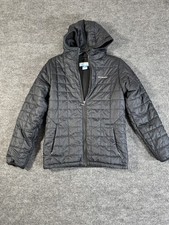 Columbia Black Hooded Quilted Zip Jacket Kids Size L Long Sleeve