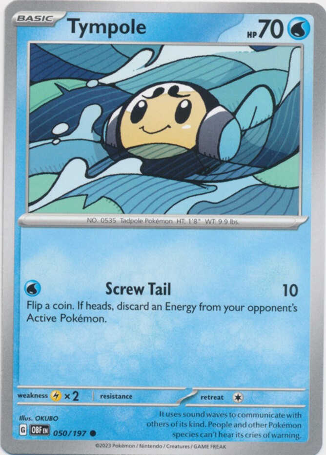 Tympole - 050/197 - Common (Mp) Obsidian Flames - Water Pokémon