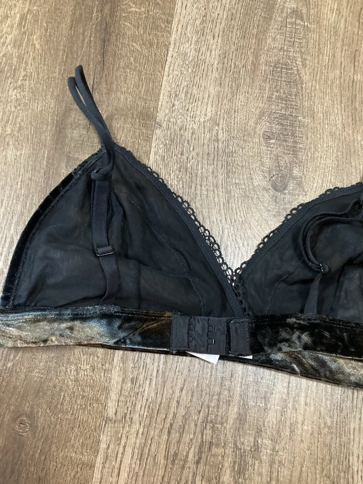 Xhilaration Multi Colored Velvet Triangle Bralette Size Medium - Image 4 of 4