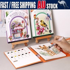 Watercolor Coloring Book For Adults With 12 Colors And Brush Three Panel