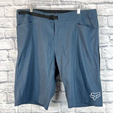 Fox Racing Men Blue MTB Downhill Cycling Ranger Belted Shorts Logo Size 40X12