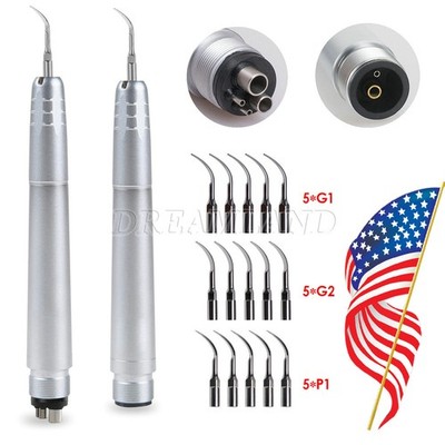 Dental Ultrasonic Air Perio Scaler Handpiece Hygienist 2 & 4-Holes w.3 Tips