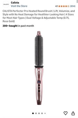 Calista Perfecter Pro Plus Heated Round Brush 0.75'' Rose Gold Dual Voltage