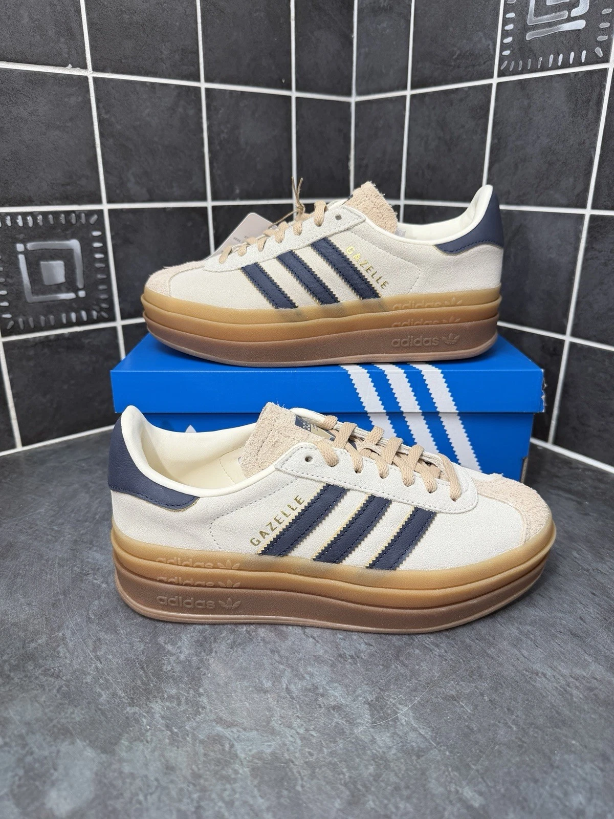 Adidas Gazelle Bold Cream Night Indigo W - [JQ5126] - Size UK4.5/US6W