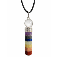 Sieben 7 Chakra AnhäNger Halskette Kristall Quarz Kugel Spiritueller Edelstei...