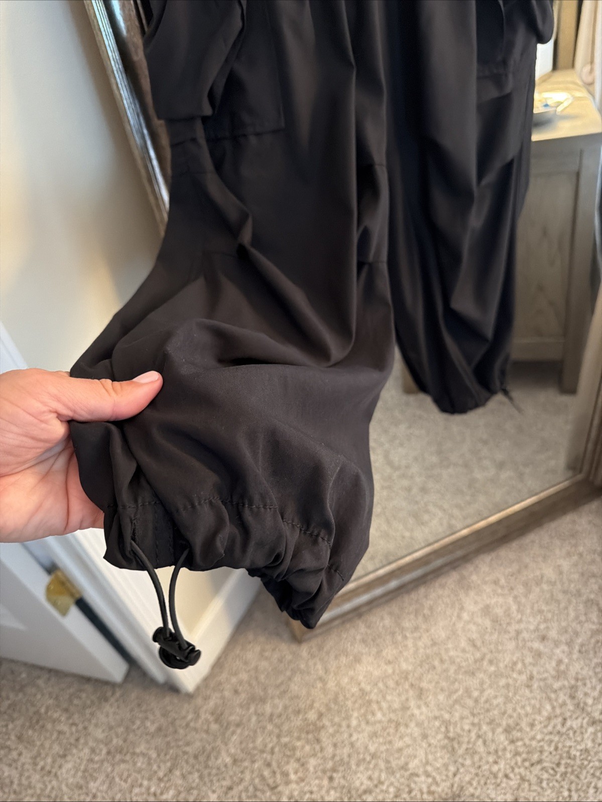 Zara Black Baggy Lightweight Cargo Jogger Pants High Waist  M-L Sold Out image 5