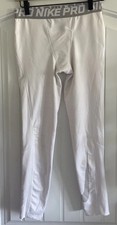 Nike Pro Compression Training Tights Youth Sz L White And Gray Full Length
