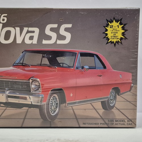 AMT ERTL 1966 Nova SS 1:25 Chevrolet Car Model Kit #6749 2 in 1 *NEW SEALED - Picture 3 of 10