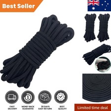 Luxury 8mm Thick Braided Cotton Rope - 10m Soft Black Crafting Essential