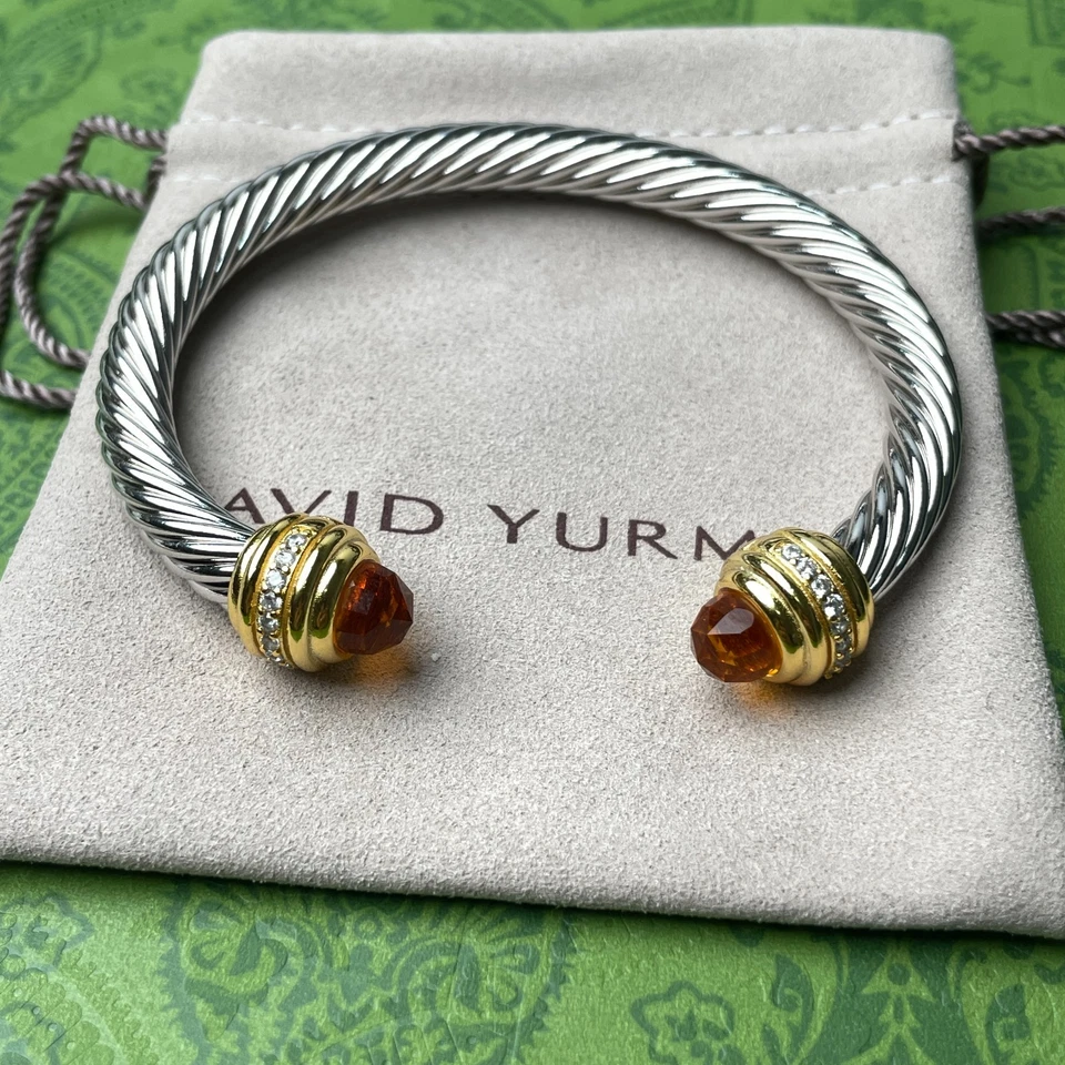 Pulsera brazalete David Yurman con piedras preciosas champán apta para muñecas 6-7 pulgadas Foto 2 de 4