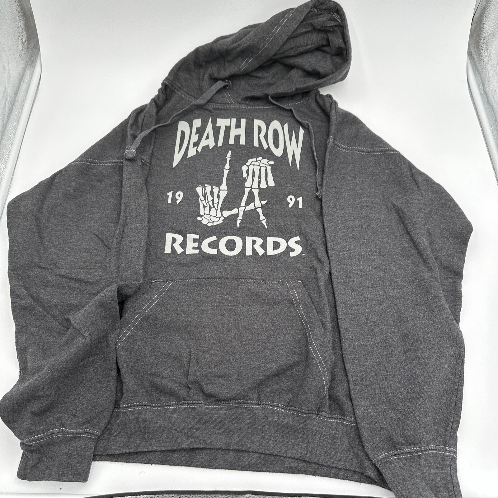 FILA Felpa con cappuccio Death Row Records uomo dal 1991 nera vintage lavata