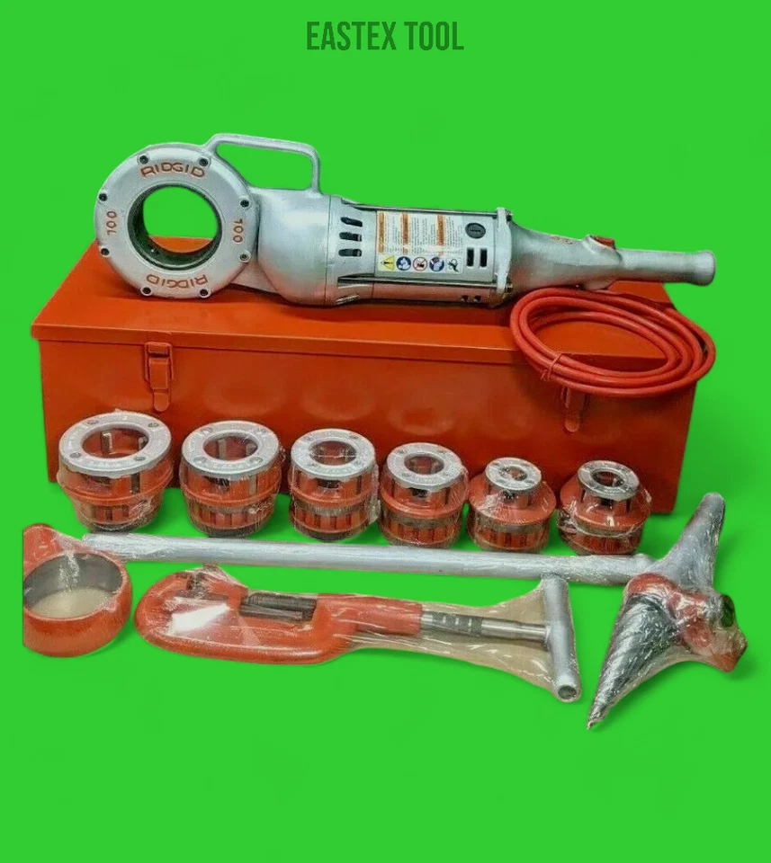 RIDGID 700 PIPE THREADER, 1/2"- 2" 12R DIE SET, REAMER, CUTTER, BOX, REFURBISHED - Image 3 of 4