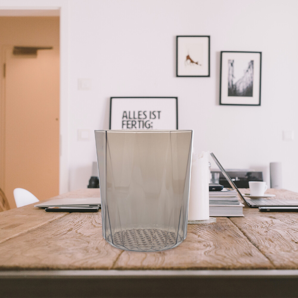 Transparent Trash Can Plastic Office Basket Desktop Wastebasket eBay
