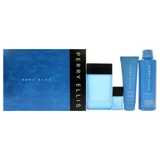 Perry Ellis Pure Blue by Perry Ellis for Men - 4 Pc Gift Set