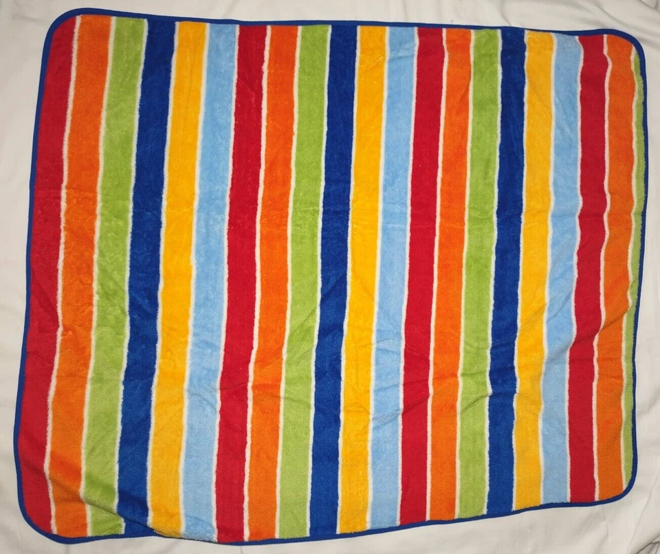 Gerber? Manta de bebé de lana a rayas suave multicolor 35x42 seguridad Lovey Foto 3 de 3